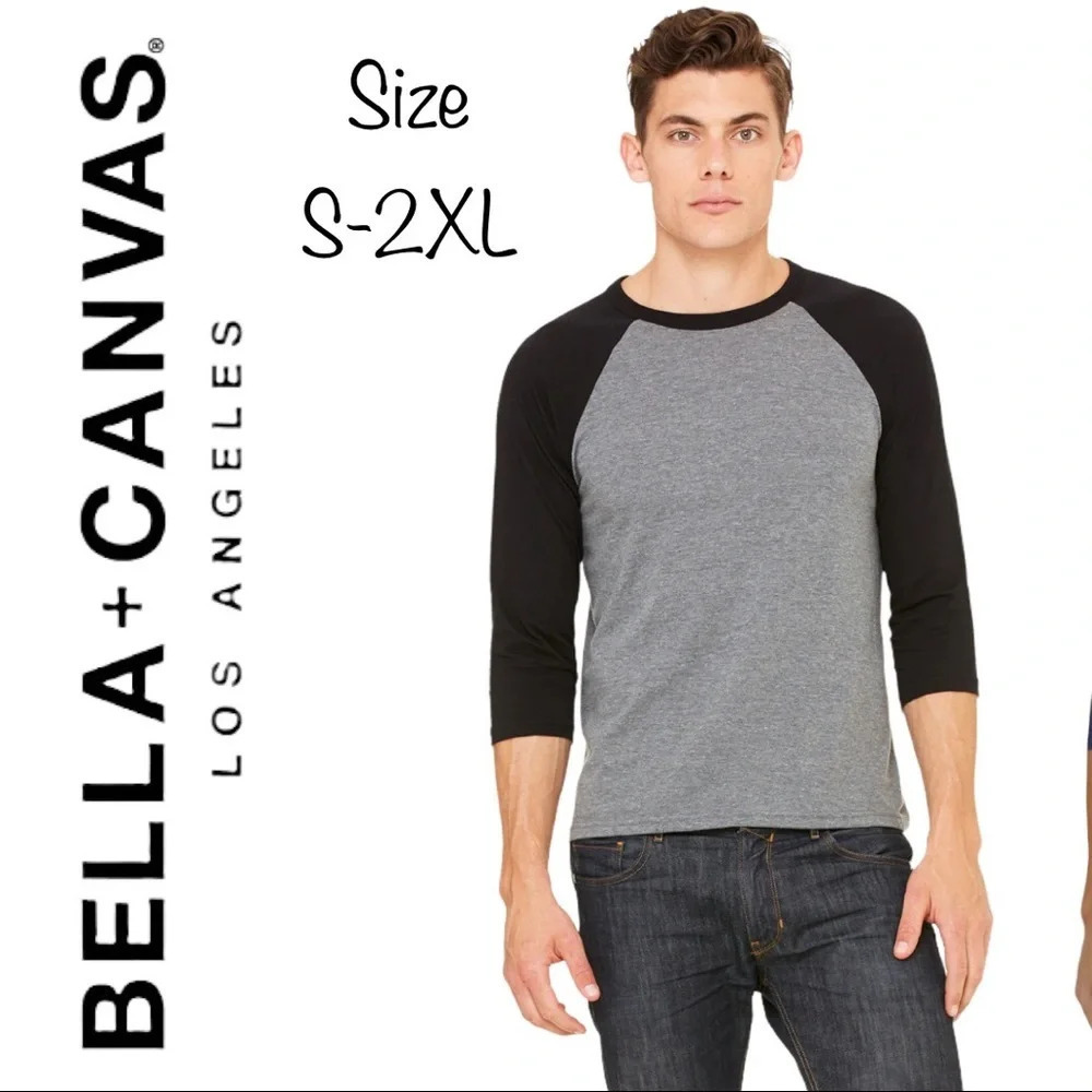 Unisex Bella Canvas Raglan Baseball Shirt S-2XL